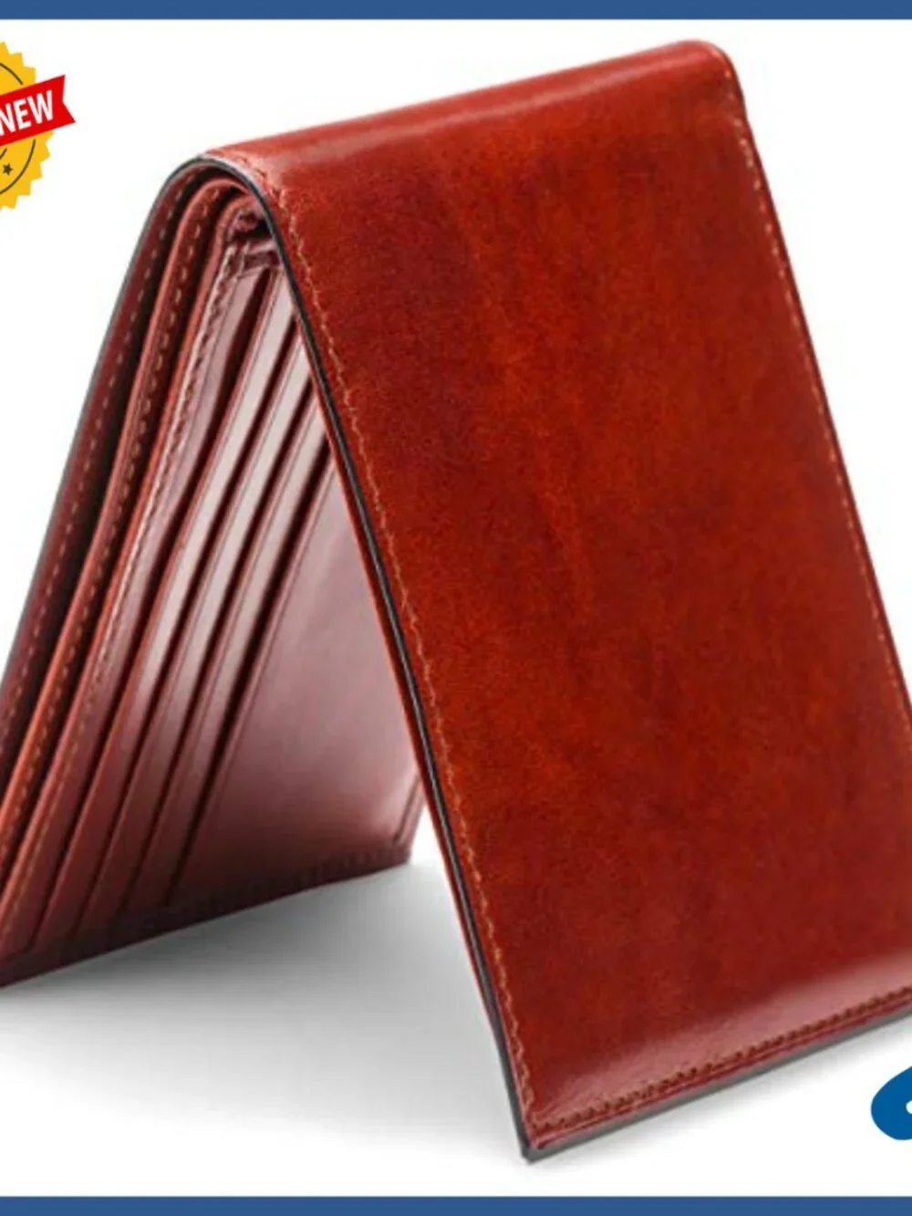 Men's Leather Bifold Wallet with RFID Blocking, 8 Card Slots